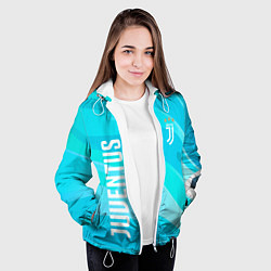 Куртка с капюшоном женская Ювентус Абстракция, цвет: 3D-белый — фото 2