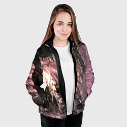 Куртка с капюшоном женская Берсерк Гатс В Доспехах Извергает Огонь, цвет: 3D-черный — фото 2