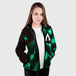 Куртка с капюшоном женская Apex Legends разлом плит, цвет: 3D-черный — фото 2