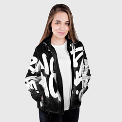 Куртка с капюшоном женская Уличное искусство - Граффити, цвет: 3D-черный — фото 2