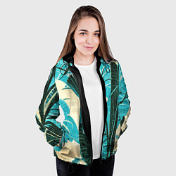 Куртка с капюшоном женская Винтажный папоротник, цвет: 3D-черный — фото 2