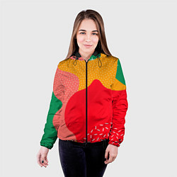 Куртка с капюшоном женская Разноцветные кляксы, цвет: 3D-черный — фото 2