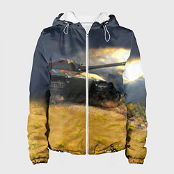 Куртка с капюшоном женская Танк Е100, цвет: 3D-белый