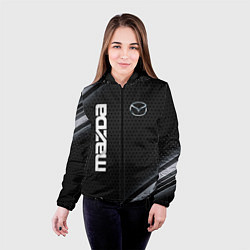 Куртка с капюшоном женская Mazda карбон, цвет: 3D-черный — фото 2