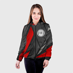 Куртка с капюшоном женская Fiat sports racing, цвет: 3D-черный — фото 2