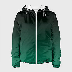 Женская куртка Черный и бирюзово - зеленый, текстурированный под