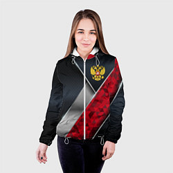 Куртка с капюшоном женская Red & black Russia, цвет: 3D-белый — фото 2
