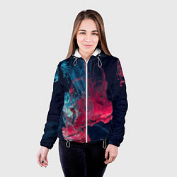 Куртка с капюшоном женская Полёт красок во тьме, цвет: 3D-белый — фото 2