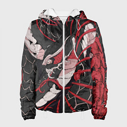 Куртка с капюшоном женская Японская змея уроборос, цвет: 3D-белый