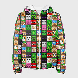 Куртка с капюшоном женская Minecraft - characters, цвет: 3D-белый