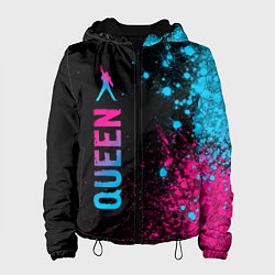 Куртка с капюшоном женская Queen - neon gradient: по-вертикали, цвет: 3D-черный