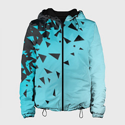 Куртка с капюшоном женская Осколки Абстракции, цвет: 3D-черный