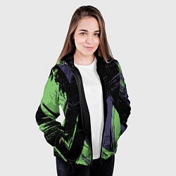 Куртка с капюшоном женская Цветные Абстрактные Линии, цвет: 3D-черный — фото 2