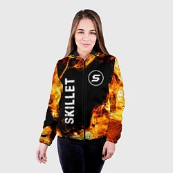 Куртка с капюшоном женская Skillet и пылающий огонь, цвет: 3D-черный — фото 2