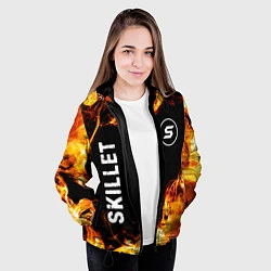 Куртка с капюшоном женская Skillet и пылающий огонь, цвет: 3D-черный — фото 2