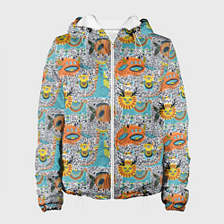 Куртка с капюшоном женская Фантастические животные, цвет: 3D-белый