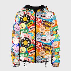 Куртка с капюшоном женская Skzoo stickers characters, цвет: 3D-черный