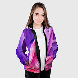 Куртка с капюшоном женская Необычная акварельная абстракция, цвет: 3D-черный — фото 2