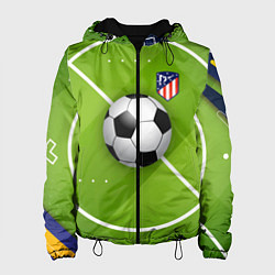 Куртка с капюшоном женская Atletico madrid Мяч, цвет: 3D-черный