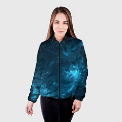 Куртка с капюшоном женская Blue stars, цвет: 3D-черный — фото 2