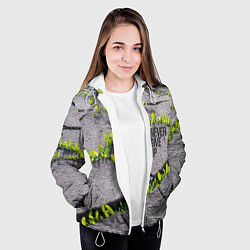 Куртка с капюшоном женская Never give up - никогда не сдавайся прорасти сквоз, цвет: 3D-белый — фото 2