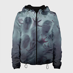 Куртка с капюшоном женская Scary faces trying to get out, цвет: 3D-черный