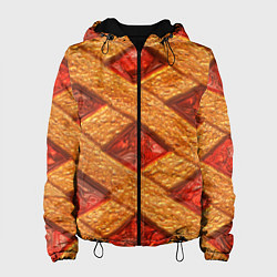 Куртка с капюшоном женская Сладкий вишневый пирог, цвет: 3D-черный