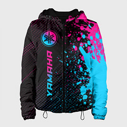 Куртка с капюшоном женская Yamaha - neon gradient: по-вертикали, цвет: 3D-черный