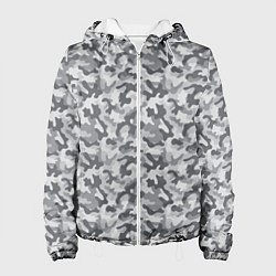 Куртка с капюшоном женская Камуфляж М-21 серый, цвет: 3D-белый
