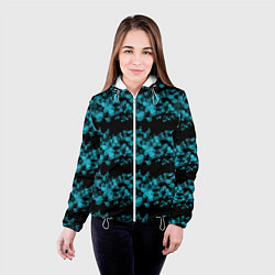 Куртка с капюшоном женская Полосы из кругов, цвет: 3D-белый — фото 2