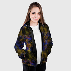 Куртка с капюшоном женская Набрызг краски, цвет: 3D-черный — фото 2