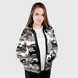 Куртка с капюшоном женская Камуфляж Urban крупный, цвет: 3D-черный — фото 2