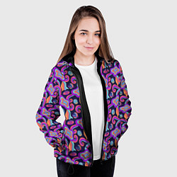 Куртка с капюшоном женская Символичная психоделика, цвет: 3D-черный — фото 2