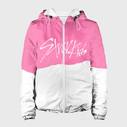 Куртка с капюшоном женская Stray Kids pink and white, цвет: 3D-белый