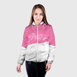 Куртка с капюшоном женская Stray Kids pink and white, цвет: 3D-белый — фото 2