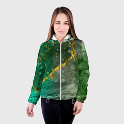 Куртка с капюшоном женская Изумрудная фантазия, цвет: 3D-белый — фото 2