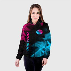 Куртка с капюшоном женская Daewoo - neon gradient: надпись, символ, цвет: 3D-черный — фото 2