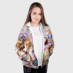 Куртка с капюшоном женская Aesthetic visual art galaxy slime, цвет: 3D-белый — фото 2