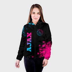 Куртка с капюшоном женская Ajax - neon gradient: надпись, символ, цвет: 3D-черный — фото 2