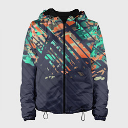 Куртка с капюшоном женская Текстурный камуфляж, цвет: 3D-черный