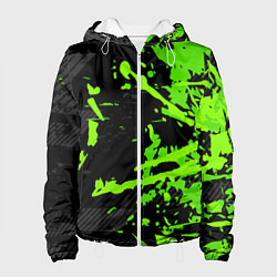Куртка с капюшоном женская Black & Green, цвет: 3D-белый