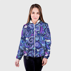 Куртка с капюшоном женская Flower patterns, цвет: 3D-белый — фото 2