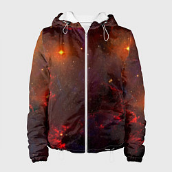 Куртка с капюшоном женская Звездная бескрайняя вселенная, цвет: 3D-белый