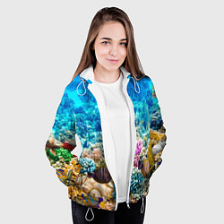Куртка с капюшоном женская Дно морское, цвет: 3D-белый — фото 2