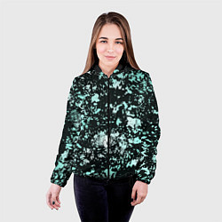 Куртка с капюшоном женская Абстракция текстура Снег, цвет: 3D-черный — фото 2