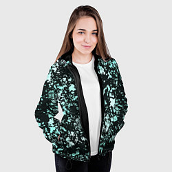 Куртка с капюшоном женская Абстракция текстура Снег, цвет: 3D-черный — фото 2