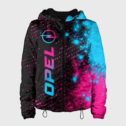 Куртка с капюшоном женская Opel - neon gradient: по-вертикали, цвет: 3D-черный