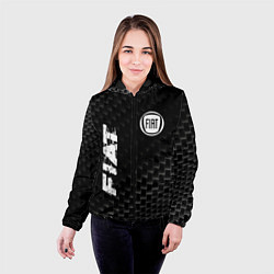 Куртка с капюшоном женская Fiat карбоновый фон, цвет: 3D-черный — фото 2