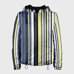 Куртка с капюшоном женская Абстрактные разноцветные линии, цвет: 3D-черный