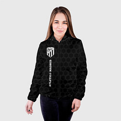 Куртка с капюшоном женская Atletico Madrid sport на темном фоне: по-вертикали, цвет: 3D-черный — фото 2